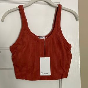 Vitamin A Thalia organic rib crop top NWT